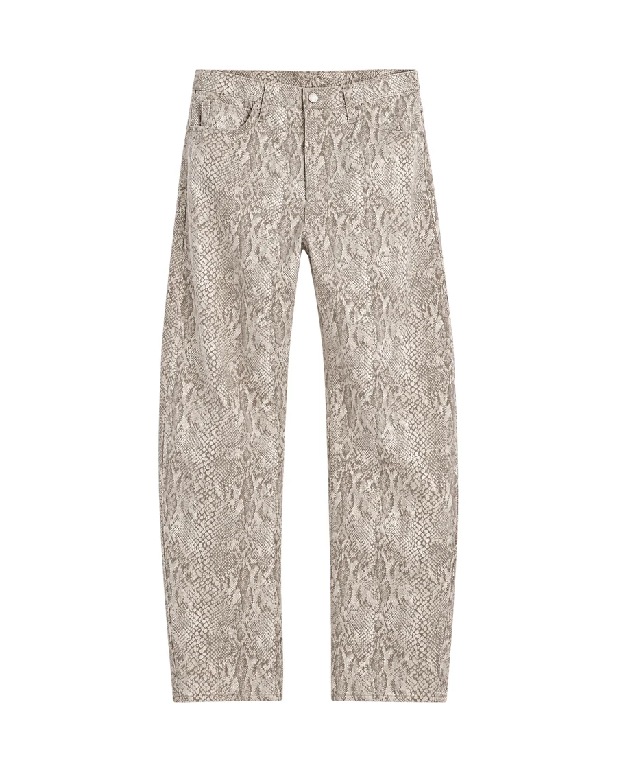 Gap High Rise Snake Print Barrel Jeans