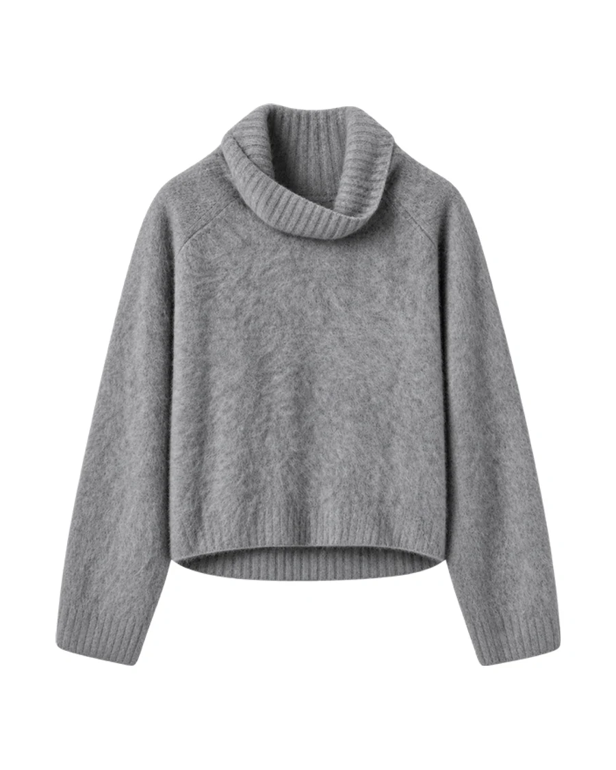Lilysilk Women's Brushed Cashmere Turtleneck Sweater