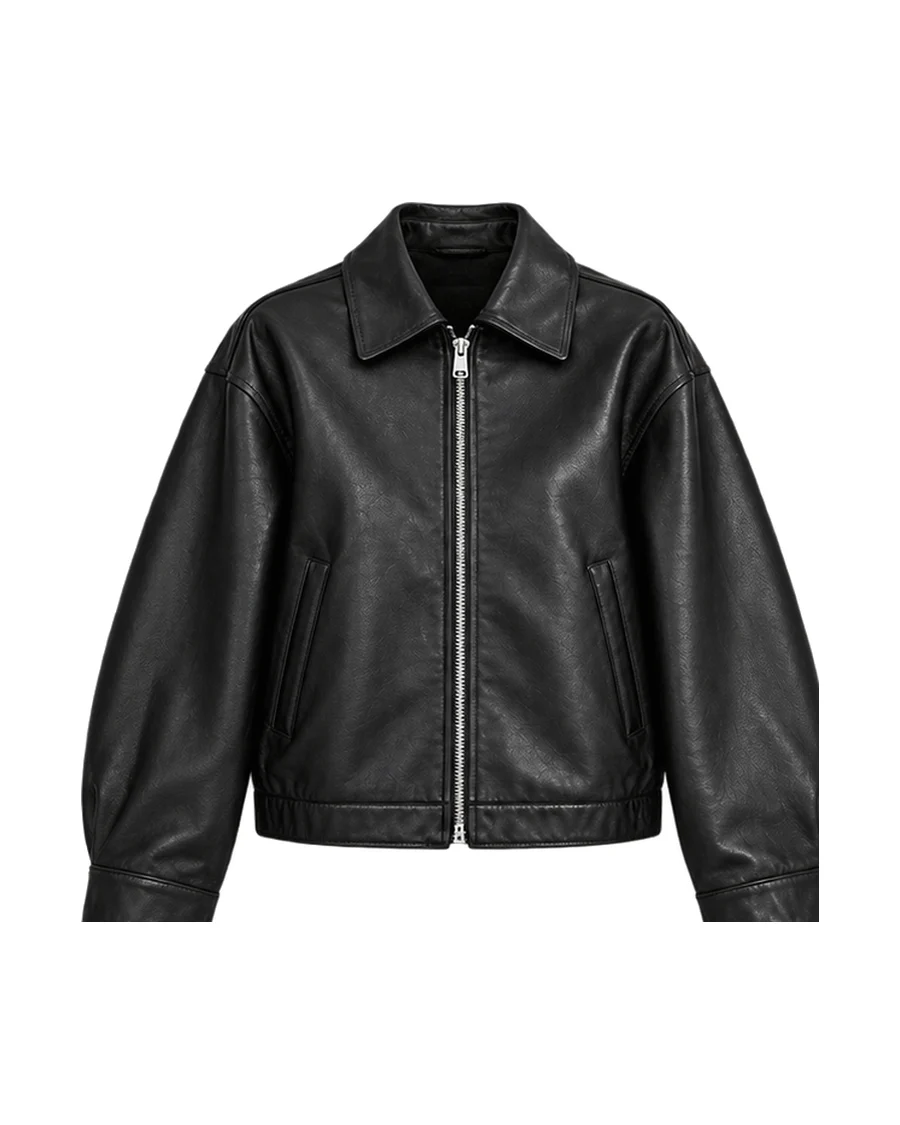 COS Zip-Up Leather Jacket