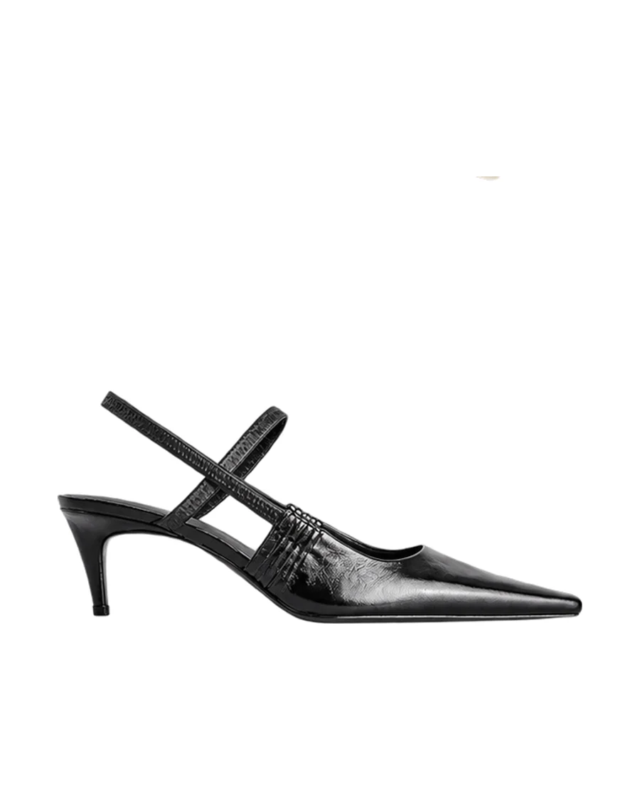 COS Pointed leather slingback kitten heels