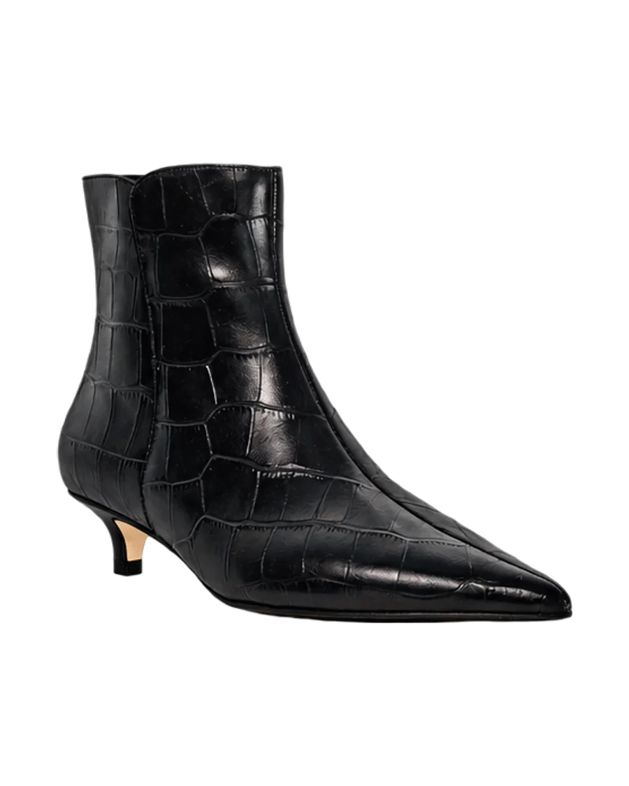 Dune London Ohlove Croc Embossed Leather Bootie