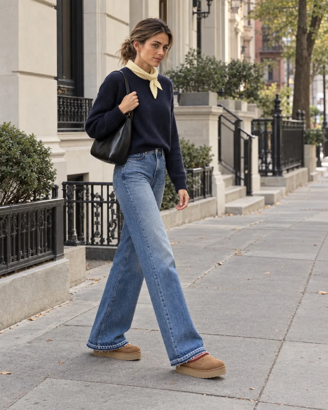 Navy + Yellow · On the street