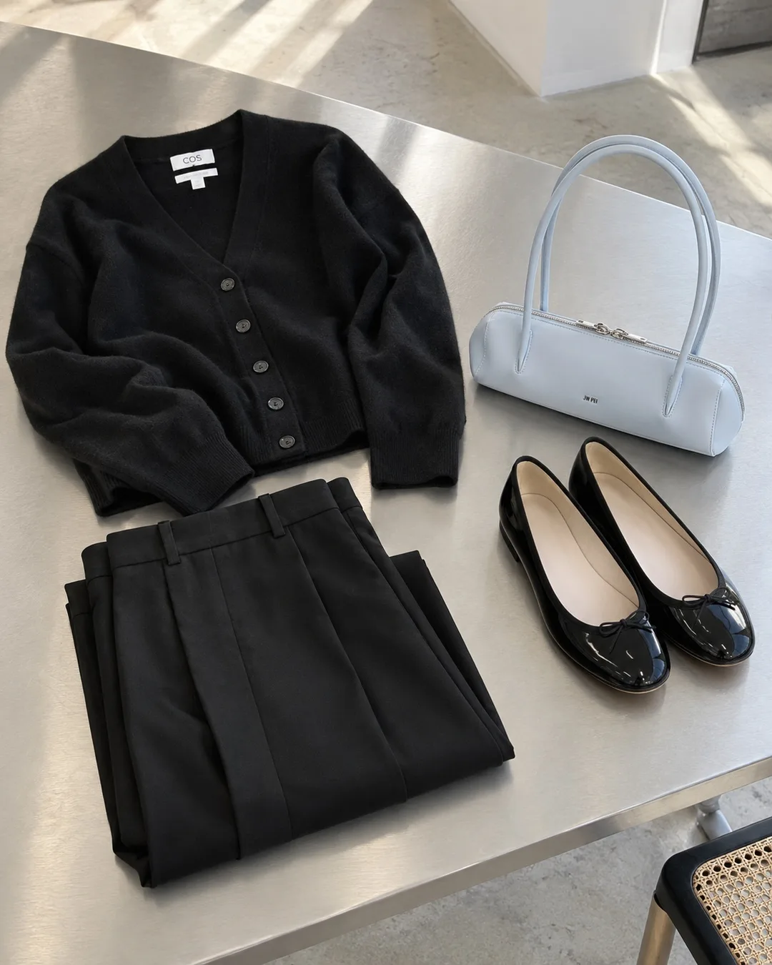 Black + Ice Blue · The pieces