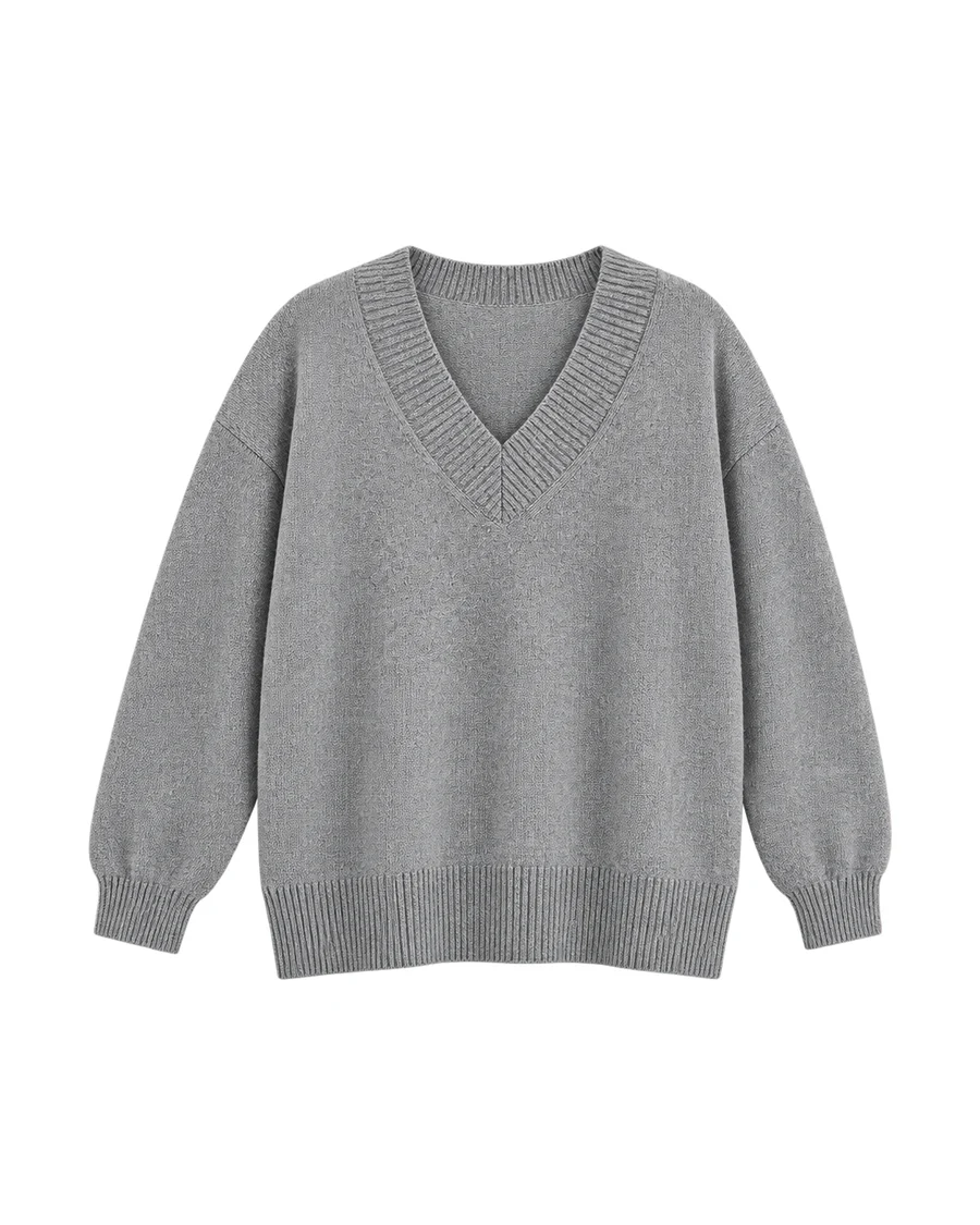 Quince Mongolian Cashmere Oversized V-Neck Sweater